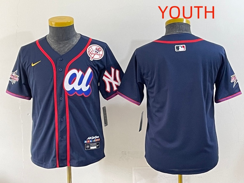 Youth 2025 New York Yankees Blank Drak Blue All star Blank Blue Nike MLB Jersey style 2